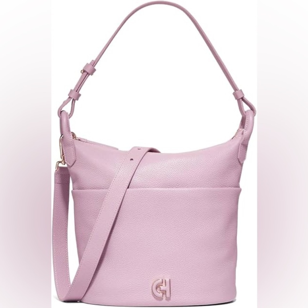 Cole Haan Essential Soft Bucket Bag. Color: Mauve Shadows